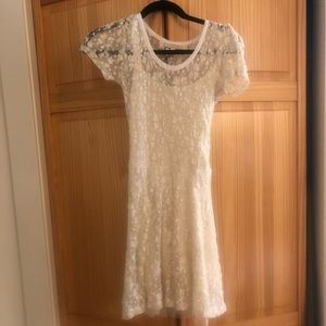 Cream floral lace dress